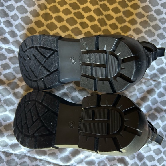 MADDEN GIRL CHUNKY HEELED COMBAT BOOTS HONEYY WITH JEWELED VELCRO CLOSURE - Picture 3 of 9